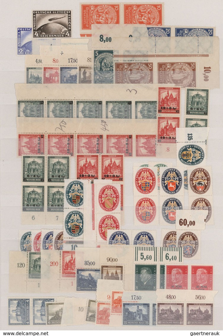 Deutsches Reich - Weimar: 1924/1932, Postfrische Partie Von Nur Kompletten Mittleren Und Besseren Au - Collections