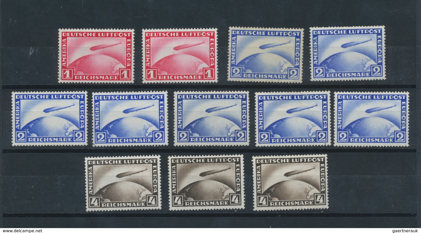 Deutsches Reich - Weimar: 1928/1931, ZEPPELINE, Partie Von 24 Marken Incl. Kompletten Sätzen Südamer - Collections