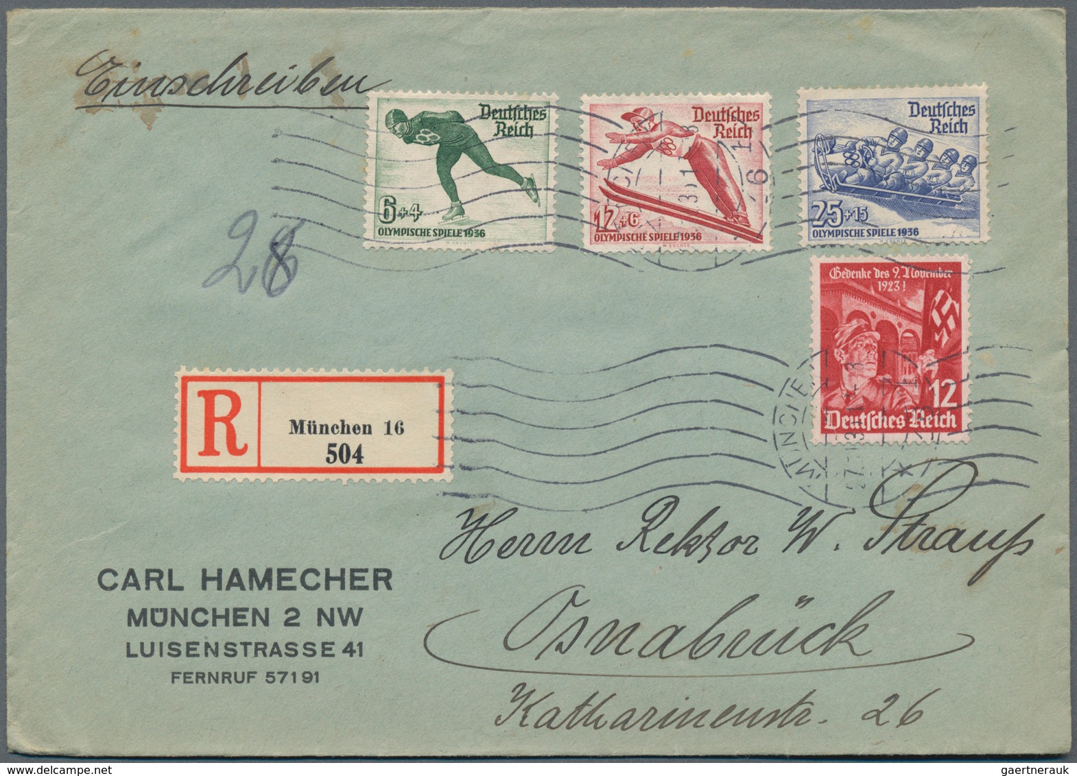 Deutsches Reich - 3. Reich: 1933/1945, einige wenige davor: vielseitiger Posten von über 1.300 Brief