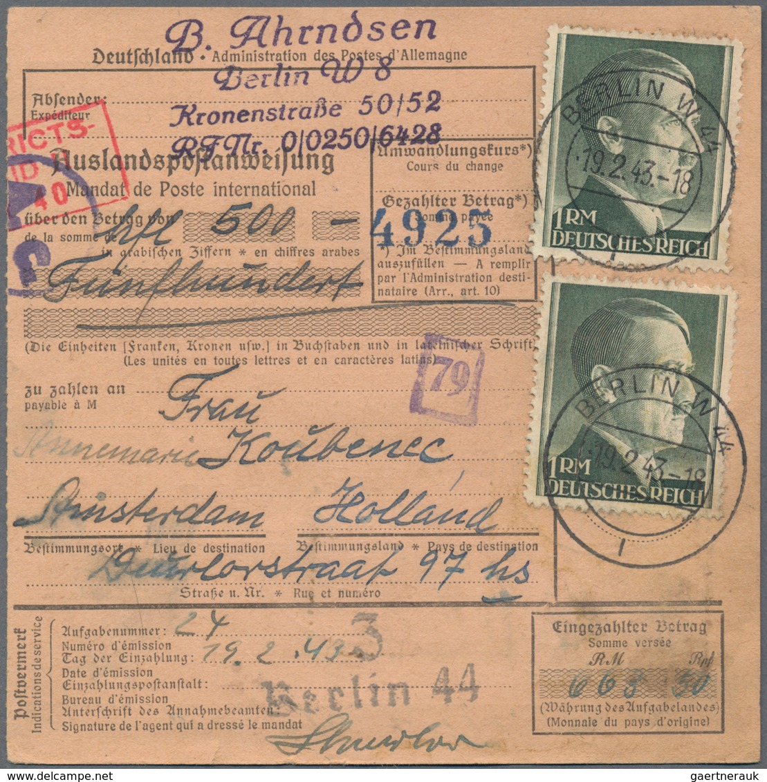 Deutsches Reich - 3. Reich: 1933/1945, Sehr Interessanter Sammlungsbestand Mit über 200 Belegen In 5 - Lettres & Documents