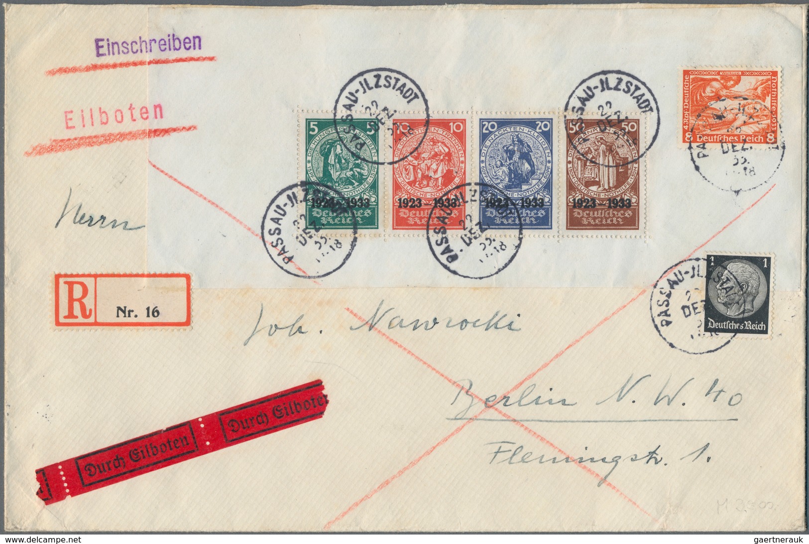 Deutsches Reich - 3. Reich: 1933/1945, sehr reichhaltige Sammlung mit ca.500 Belegen in drei Ringbin