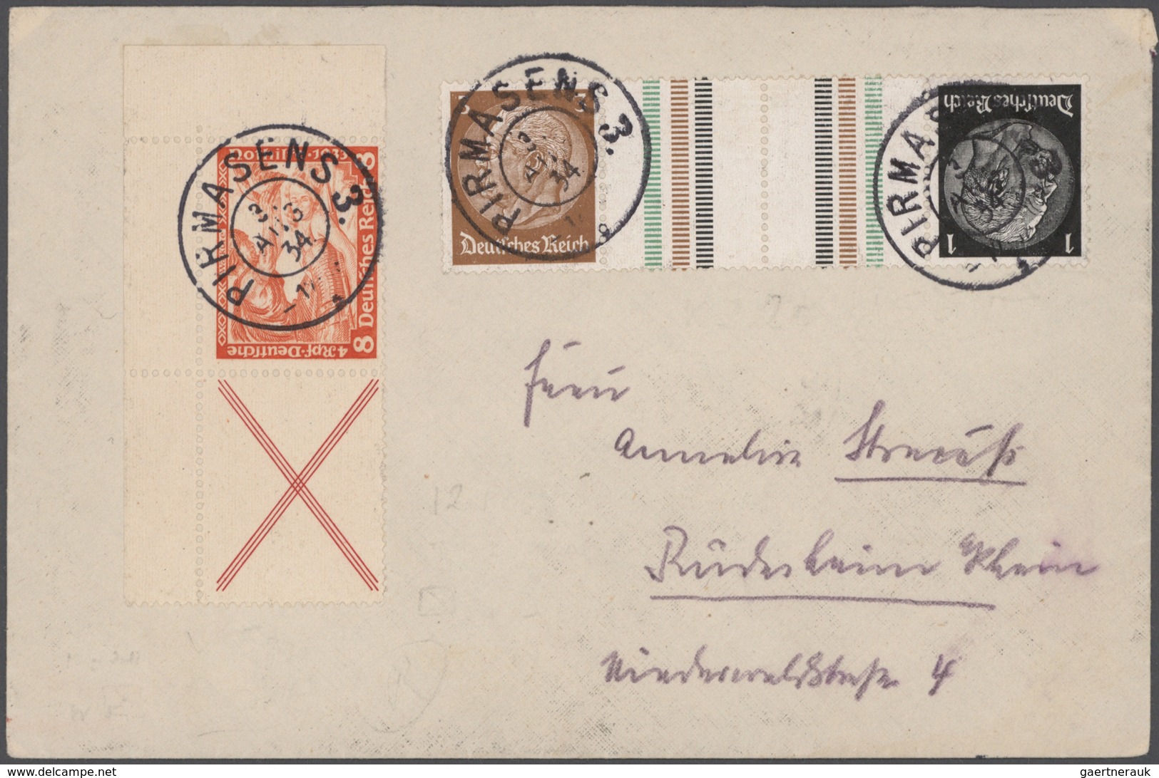 Deutsches Reich - 3. Reich: 1933/1945, werthaltiger Belege-Posten mit ca. 63 EF, MeF und MiF, dabei