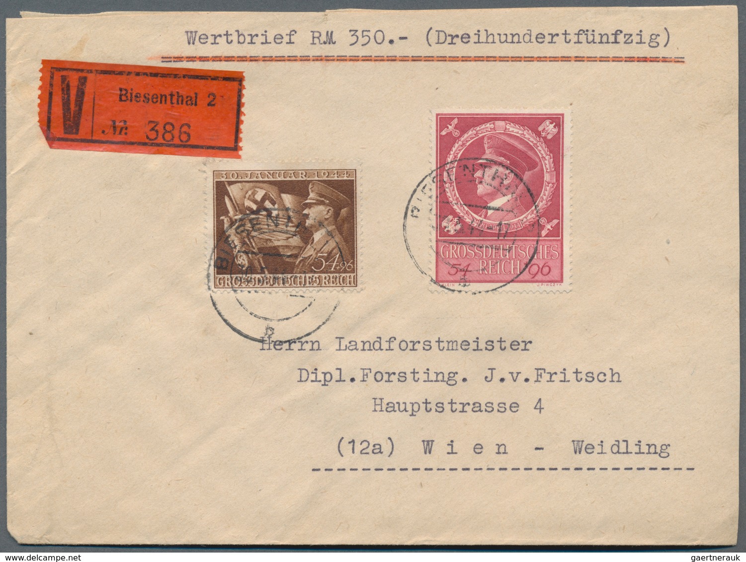 Deutsches Reich - 3. Reich: 1934/1944, Nette Partie Von Ca. 60 Briefen Und Karten, Dabei Wagner-Fran - Covers & Documents