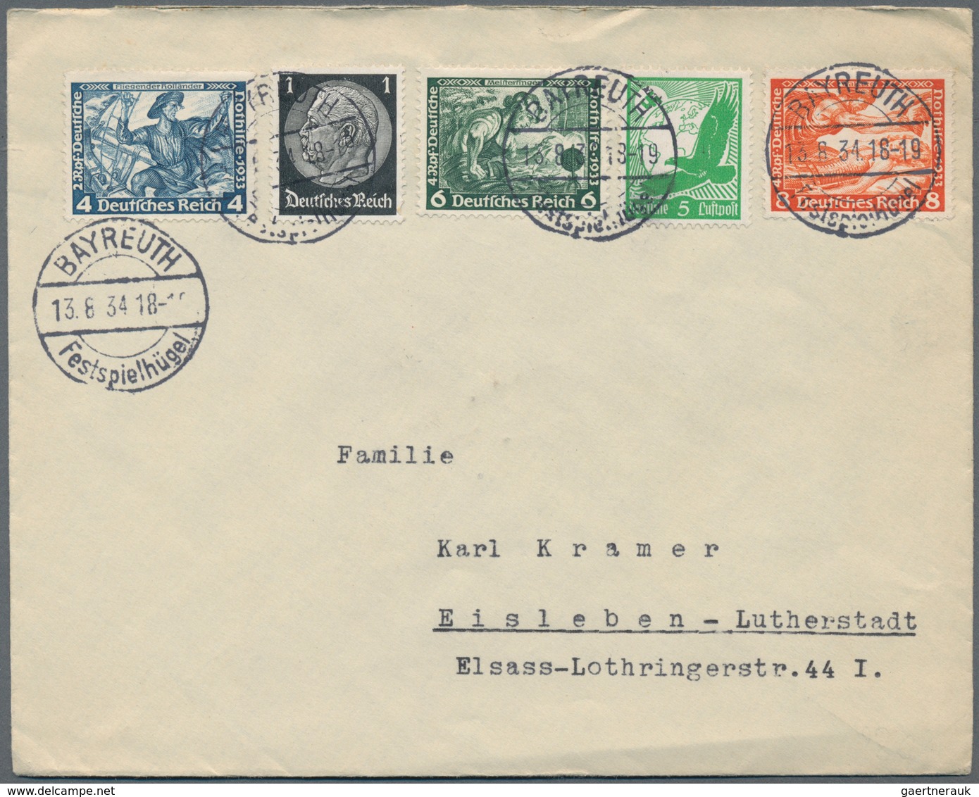 Deutsches Reich - 3. Reich: 1934/1944, nette Partie von ca. 60 Briefen und Karten, dabei Wagner-Fran