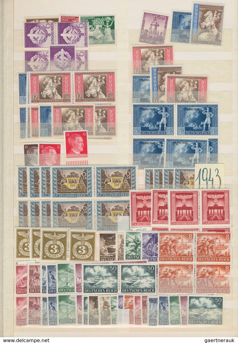 Deutsches Reich - 3. Reich: 1935/1945, Postfrischer Bestand Auf Stecktafeln, Dabei U.a. Neun Serien - Lettres & Documents