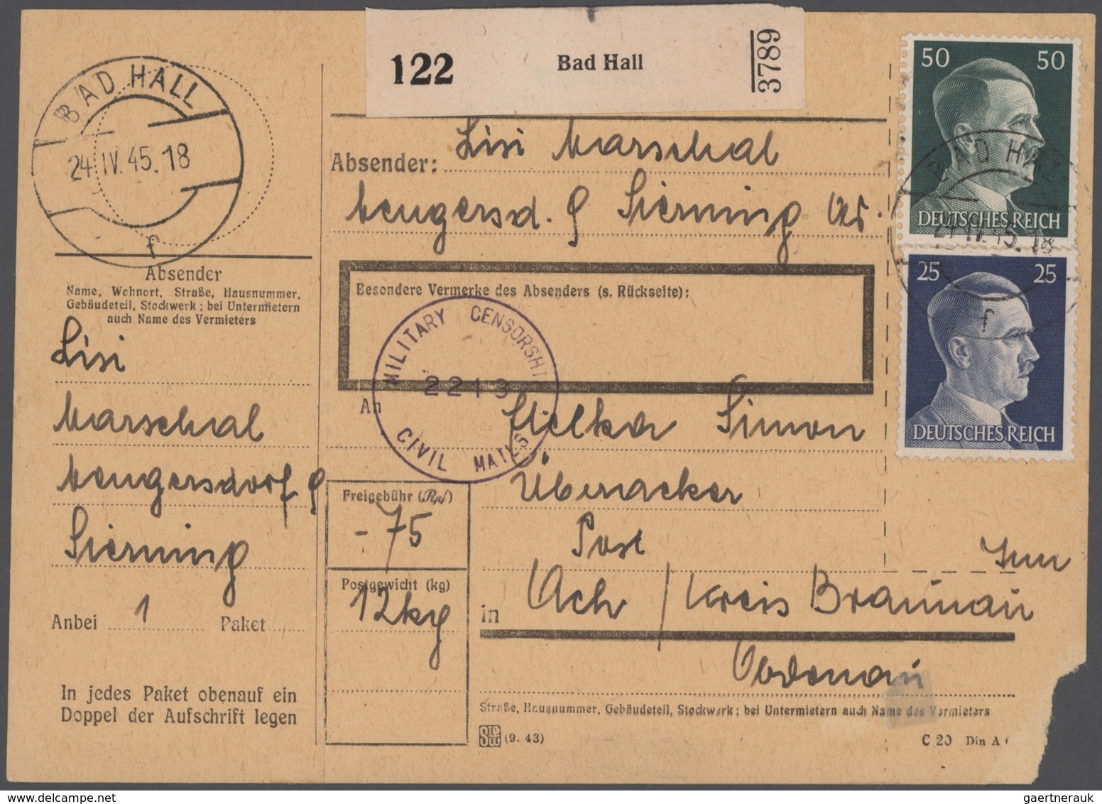 Deutsches Reich - 3. Reich: 1940/1945, II. Weltkrieg, Sehr Interessanter Und Gehaltvoller Posten Von - Lettres & Documents