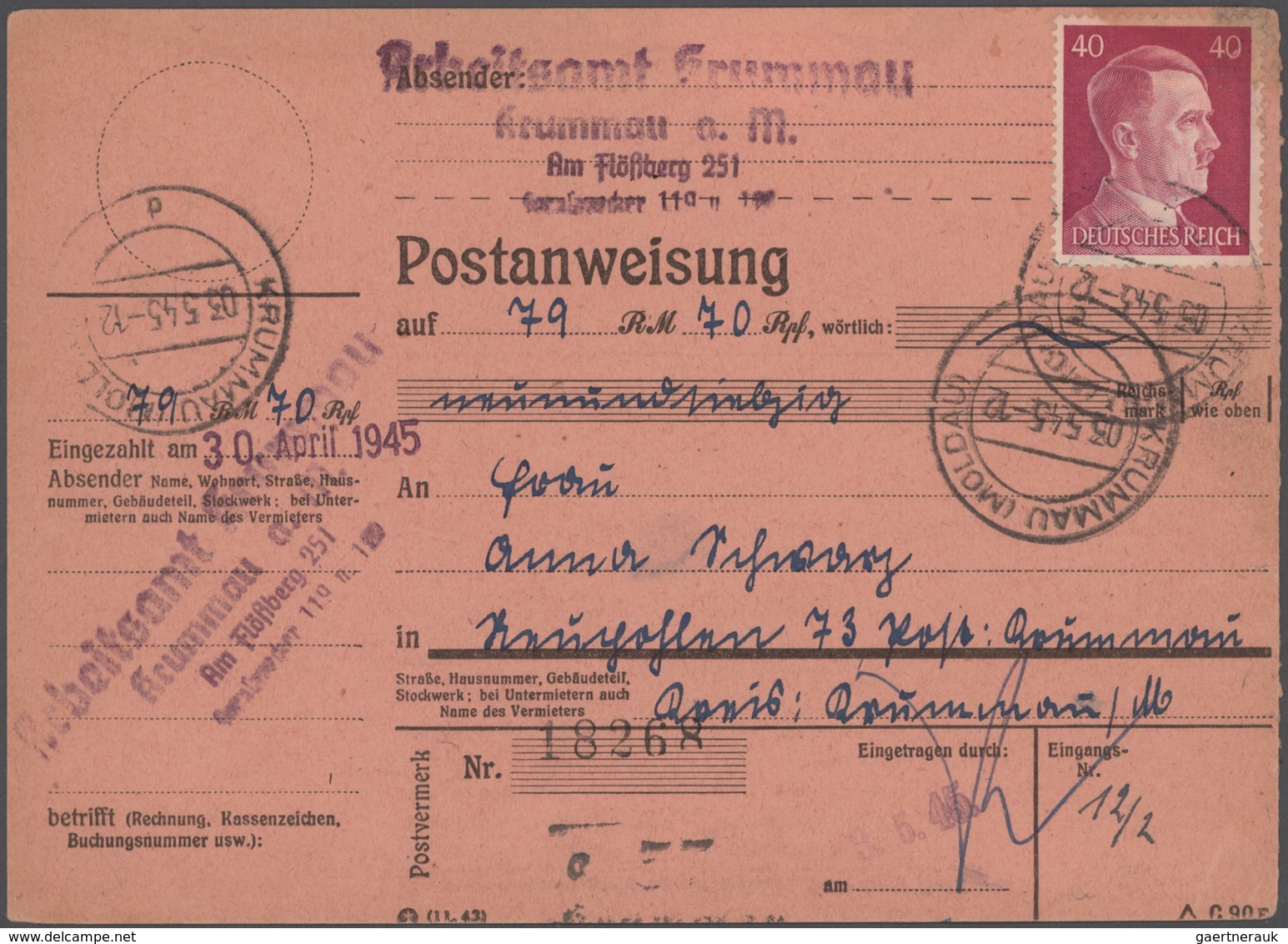 Deutsches Reich - 3. Reich: 1940/1945, II. Weltkrieg, Sehr Interessanter Und Gehaltvoller Posten Von - Lettres & Documents