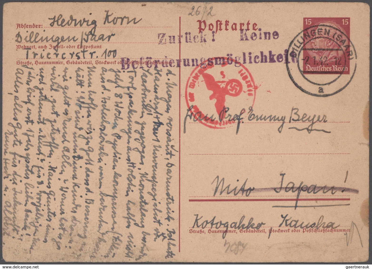 Deutsches Reich - 3. Reich: 1940/1945, II. Weltkrieg, Sehr Interessanter Und Gehaltvoller Posten Von - Lettres & Documents