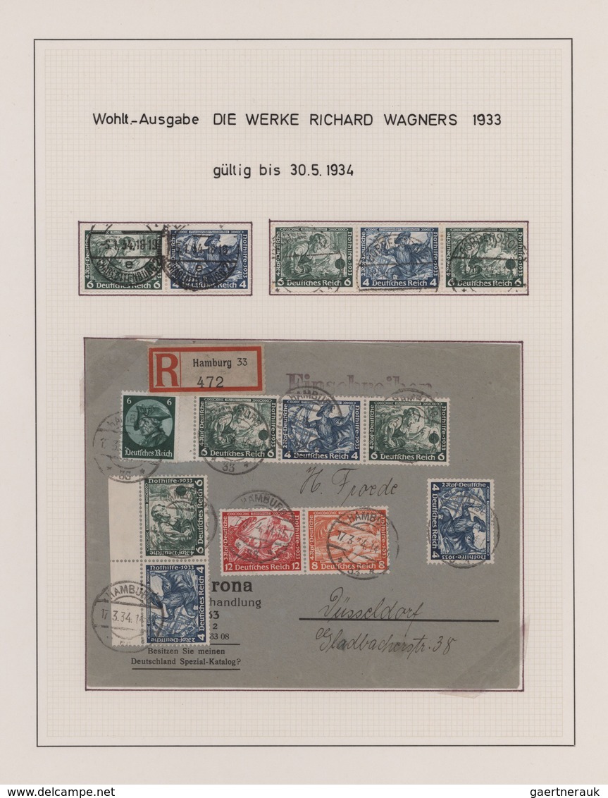 Deutsches Reich - Zusammendrucke: 1931/1943. Sammlung "Zusammendrucke, Gestempelt" Komplett Mit Brie - Se-Tenant