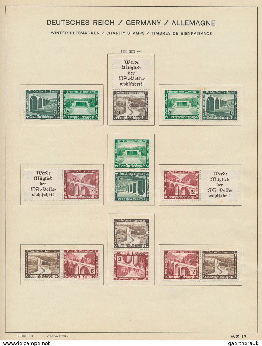 Deutsches Reich - Zusammendrucke: 1933/1939, Ungebrauchte Sammlung Der Zusammendruck-Kombinationen D - Se-Tenant