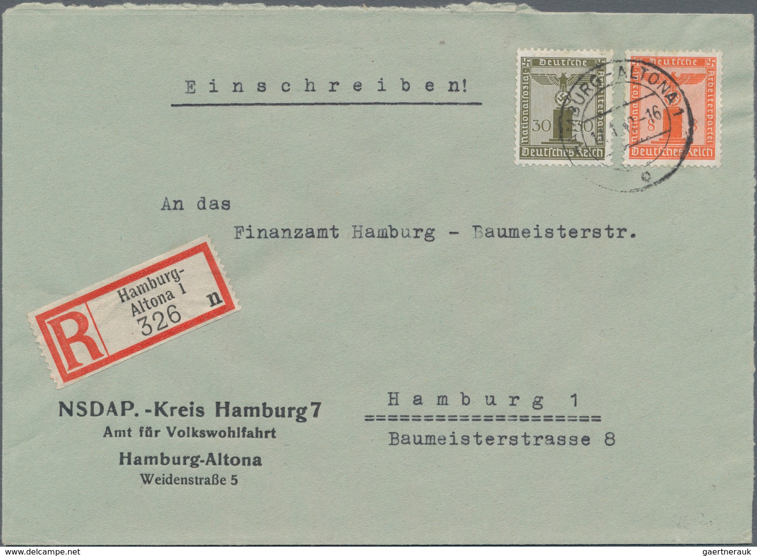 Deutsches Reich - Dienstmarken: 1874/1944, gehaltvolle Sammlung mit ca.130 Belegen im Ringbinder mit