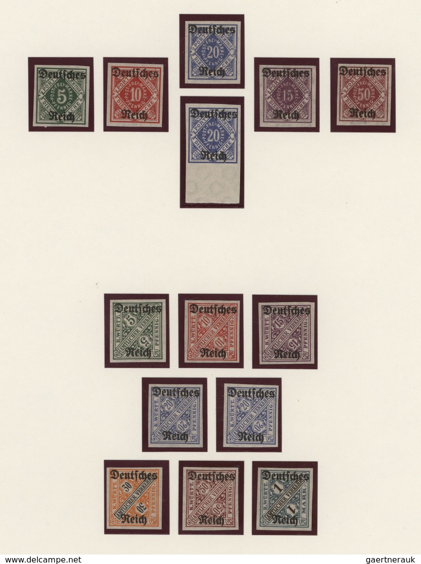 Deutsches Reich - Dienstmarken: 1920/1923, In Den Hautpnummern Komplette Postfrische Sammlung MiNr. - Service