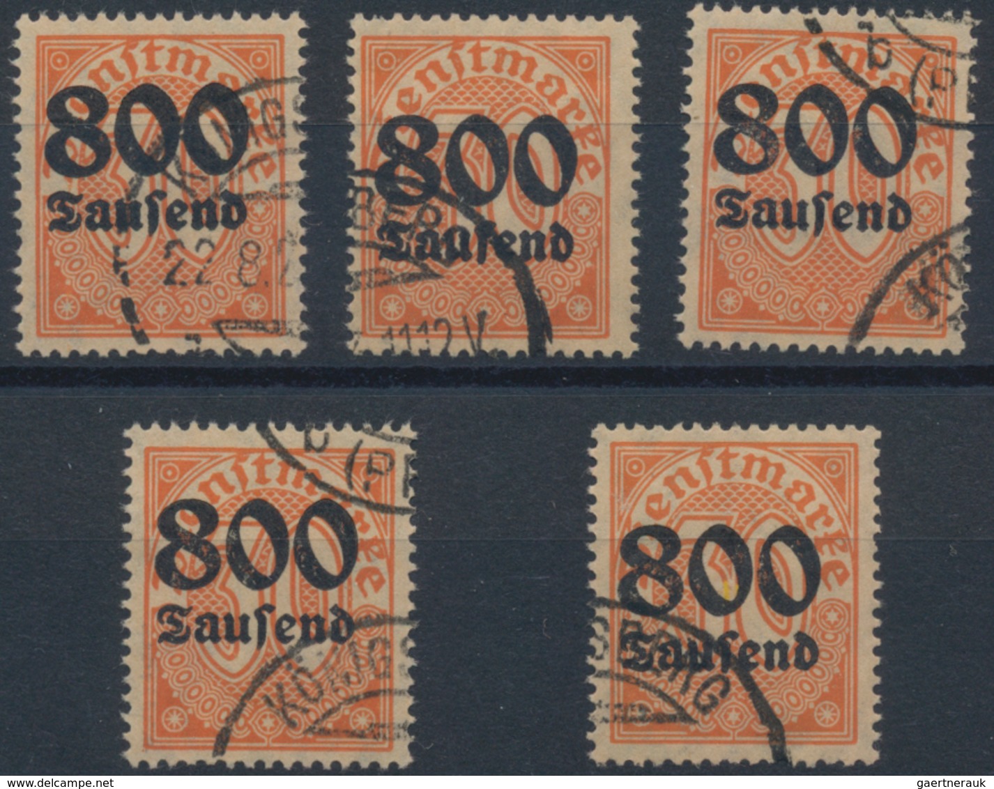 Deutsches Reich - Dienstmarken: 1923, 800 Tsd. Auf 30 Pfg. Mit Wz. Rauten, Engros-Partie Von Zehn Sa - Service