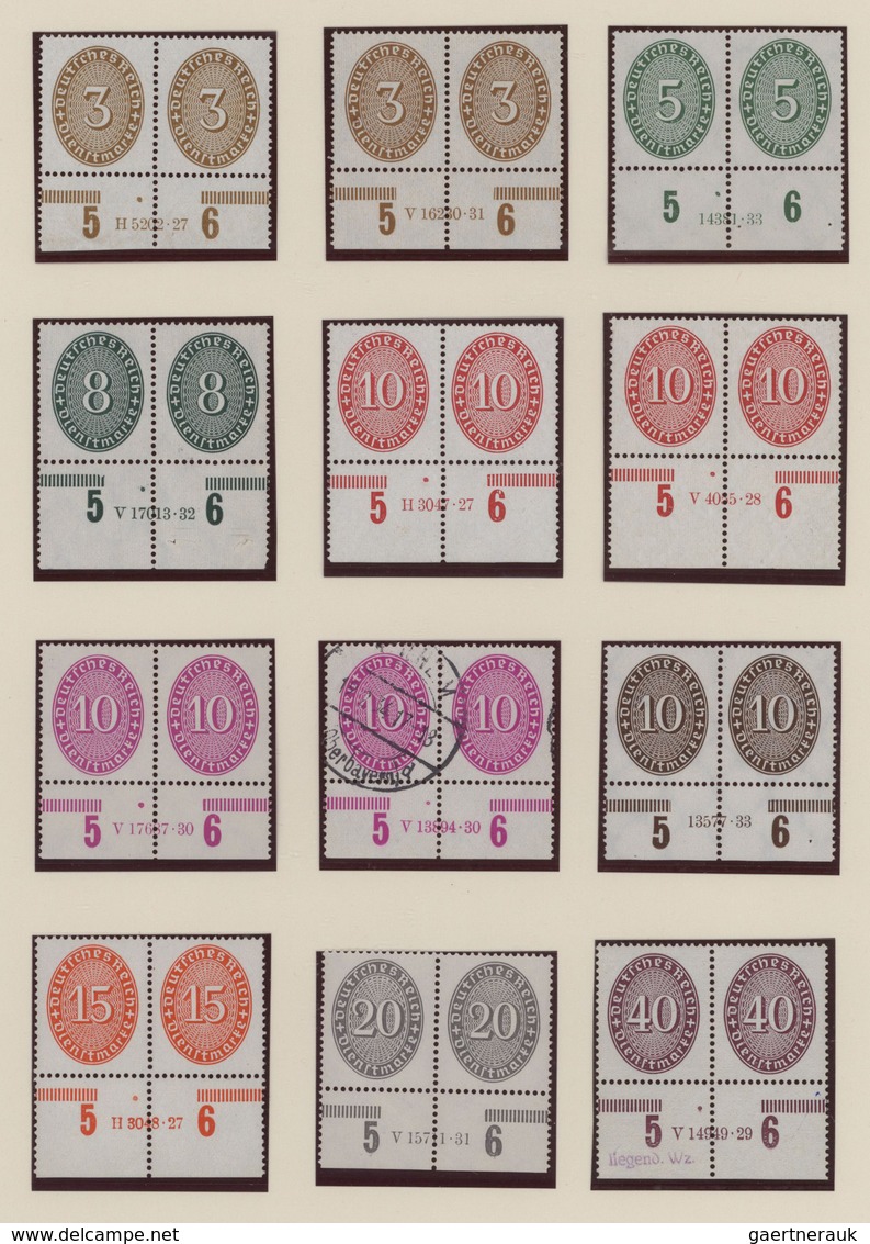 Deutsches Reich - Dienstmarken: 1927/1933, Meist Postfrische Sammlung Von 17 Hausauftragsnummern (Pa - Service
