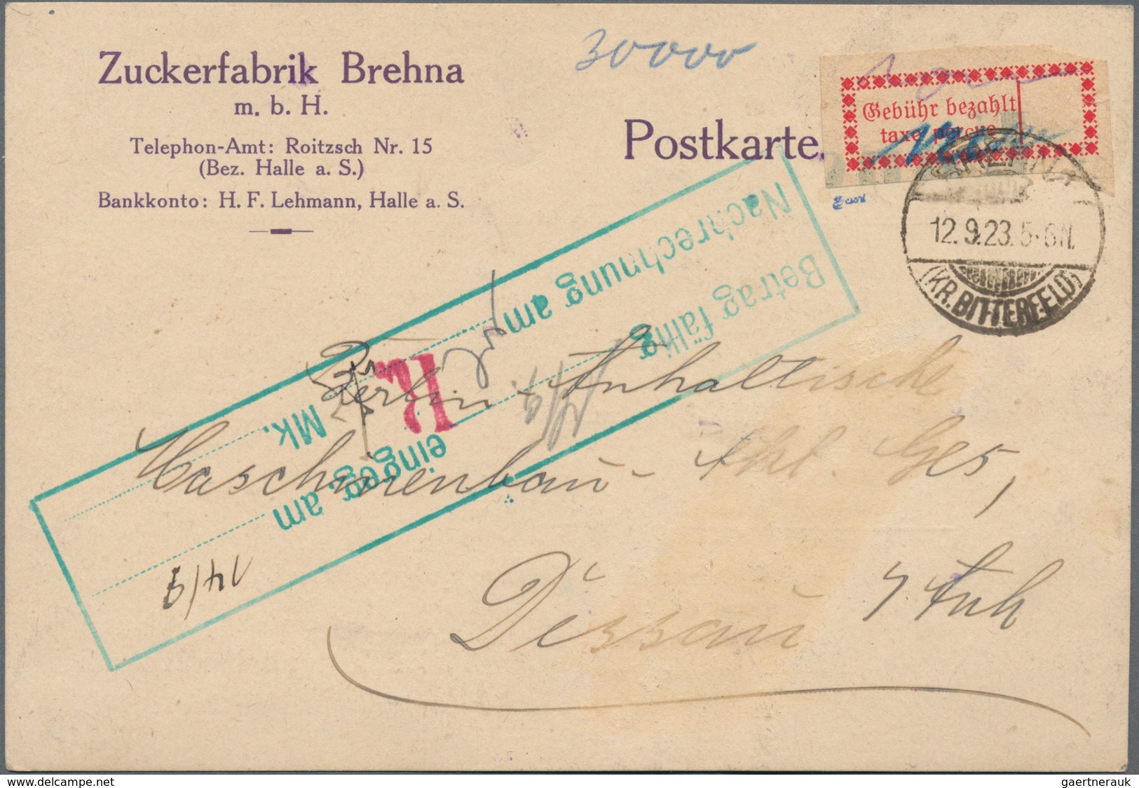 Deutsches Reich - Lokalausgaben 1918/23: HALLE (OPD): 1923, Sammlung Von 25 Briefen Und Karten, Sowe - Lettres & Documents