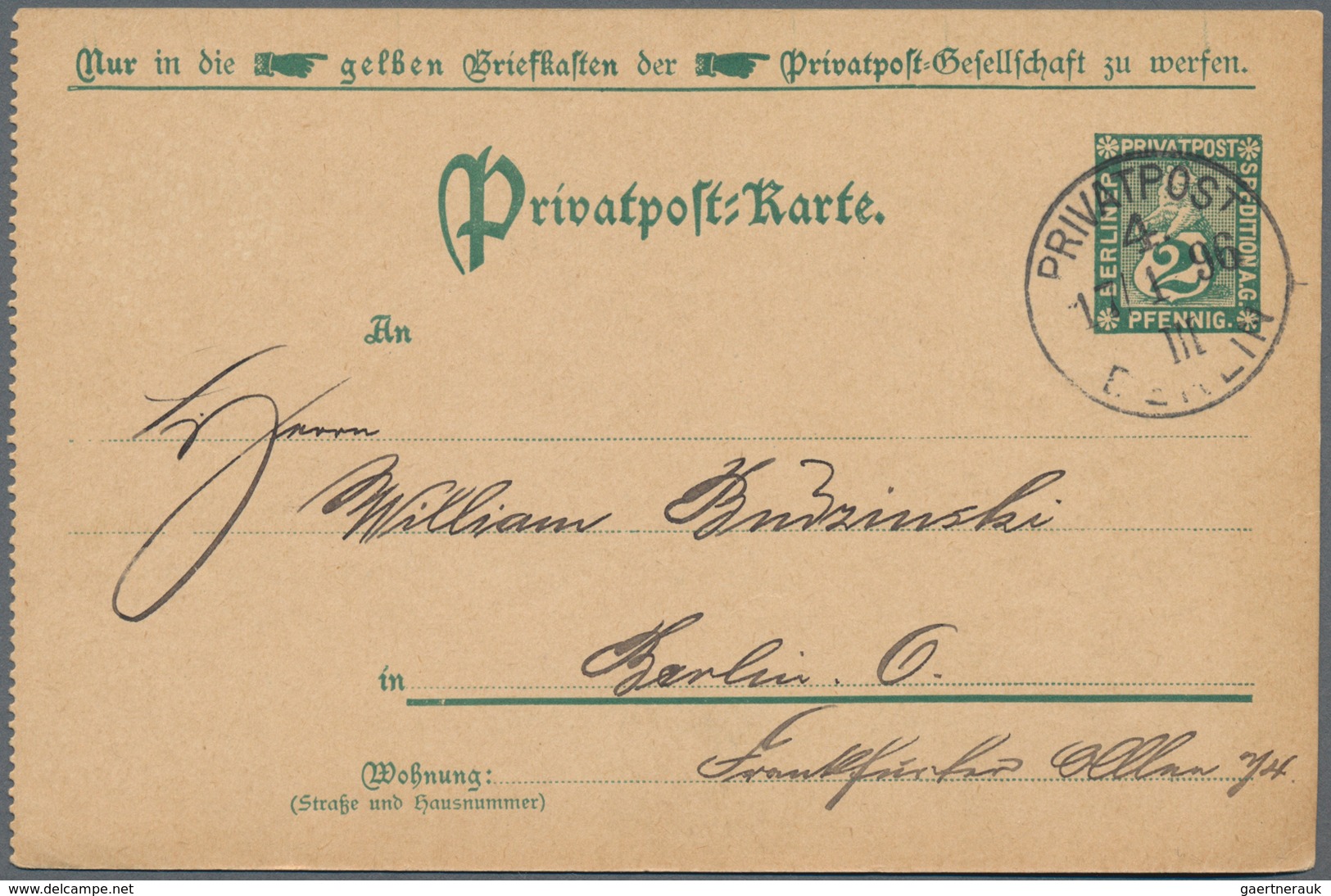 Deutsches Reich - Privatpost (Stadtpost): 1880-1900, Partie mit über 400 Ganzsachen, Briefen und Bel