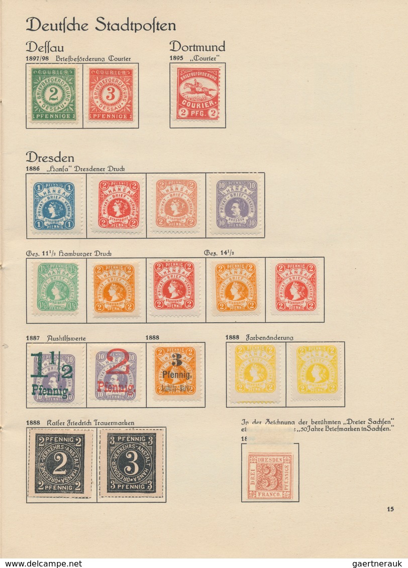 Deutsches Reich - Privatpost (Stadtpost): 1886/1898, Gemäß Vordruck Vollständige Sammlung Im Spreche - Private & Local Mails