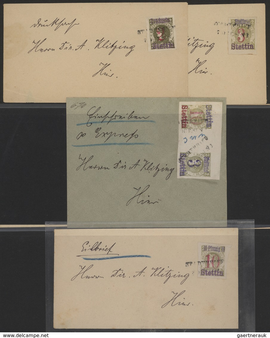 Deutsches Reich - Privatpost (Stadtpost): 1887/1898, STETTIN Privatpost, Hochwertige Sammlung Mit Ca - Private & Local Mails