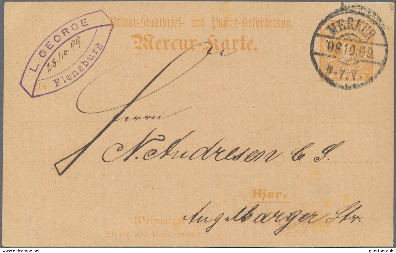 Deutsches Reich - Privatpost (Stadtpost): 1890/1900 (ca.), Altona/Bergedorf/Flensburg/Lübeck/Kiel, U - Postes Privées & Locales