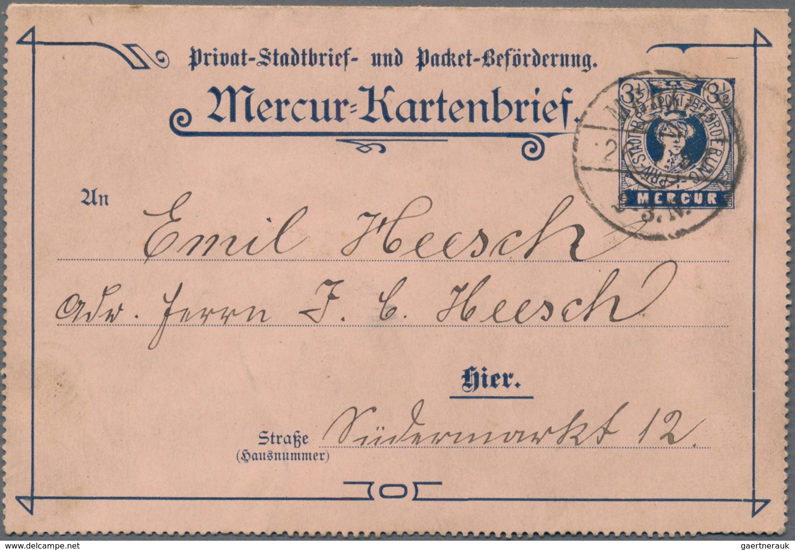Deutsches Reich - Privatpost (Stadtpost): 1890/1900 (ca.), Altona/Bergedorf/Flensburg/Lübeck/Kiel, U - Privatpost