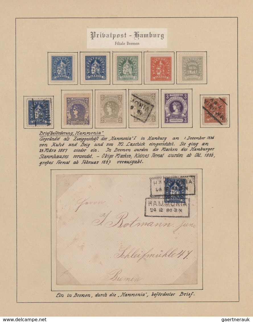 Deutsches Reich - Privatpost (Stadtpost): BREMEN (HAMMONIA Und Privat-Briefbeförderungs-Anstalt): 18 - Private & Local Mails