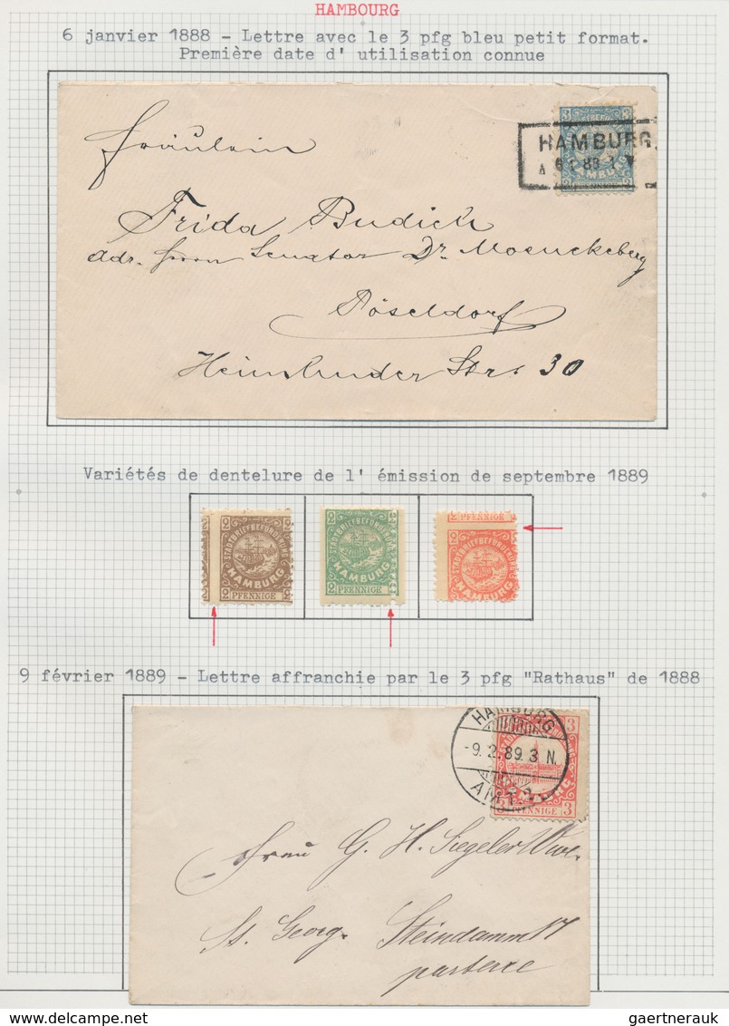 Deutsches Reich - Privatpost (Stadtpost): HAMBURG, Hammonia I, Stadtbriefbeförderung 1886/1889, Teil - Private & Local Mails