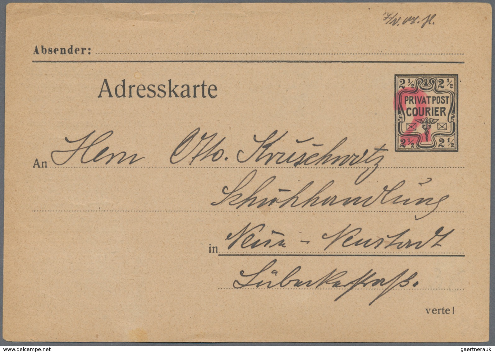 Deutsches Reich - Privatpost (Stadtpost): MAGDEBURG: Privatpost Courier, 2 Ungebrauchte Marken, Dazu - Private & Local Mails