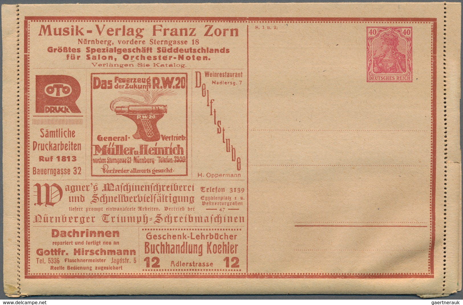 Deutsches Reich - Ganzsachen: 1872/1944, vielseitige Partie von ca. 170 gebrauchten und ungebrauchte