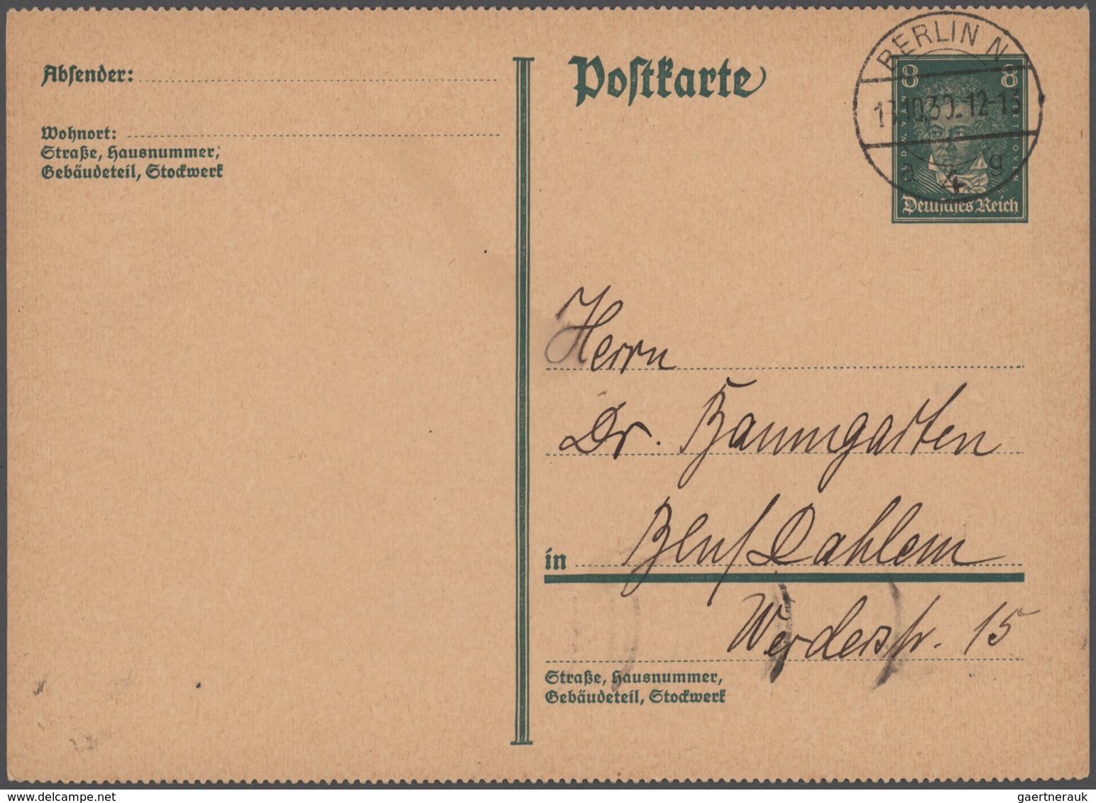 Deutsches Reich - Ganzsachen: 1873/1944, Spezialsammlung der gebrauchten Ganzsachenpostkarten von P