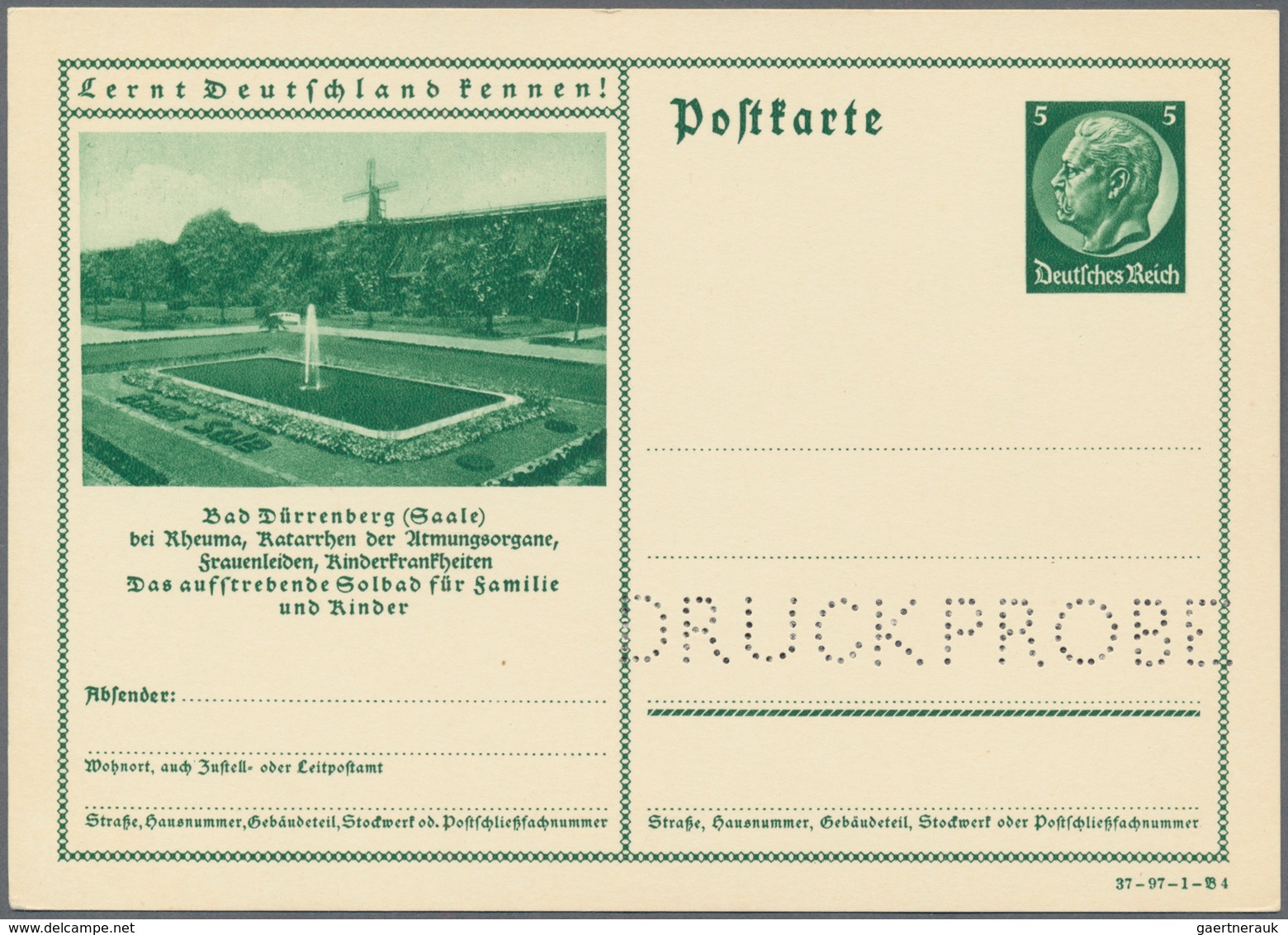 Deutsches Reich - Ganzsachen: 1937, 6 Ungebrauchte Ganzsachenbildpostkarten, Wst. Hindenburg 5 (Pf) - Other & Unclassified