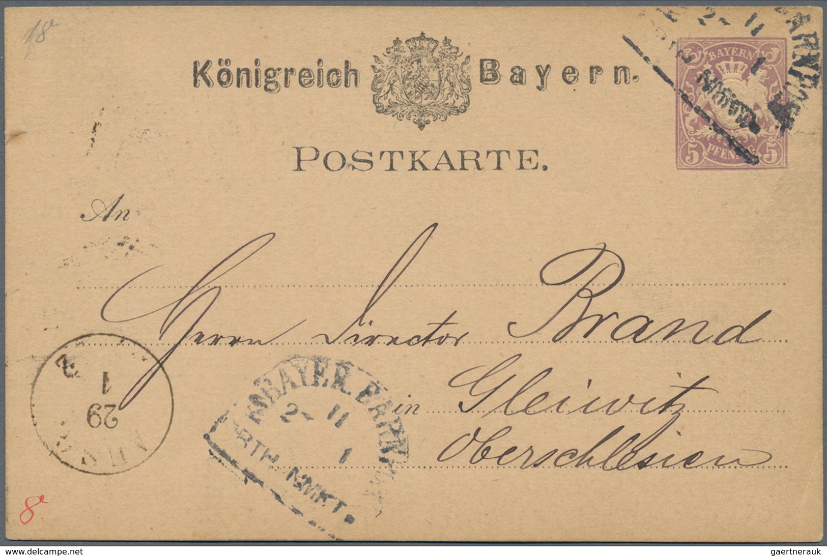 Deutsches Reich - Bahnpost: 1880/1941, BAYERN BAHNPOST, Sammlung Mit Ca.80 Briefen, Karten Und Ganzs - Autres & Non Classés