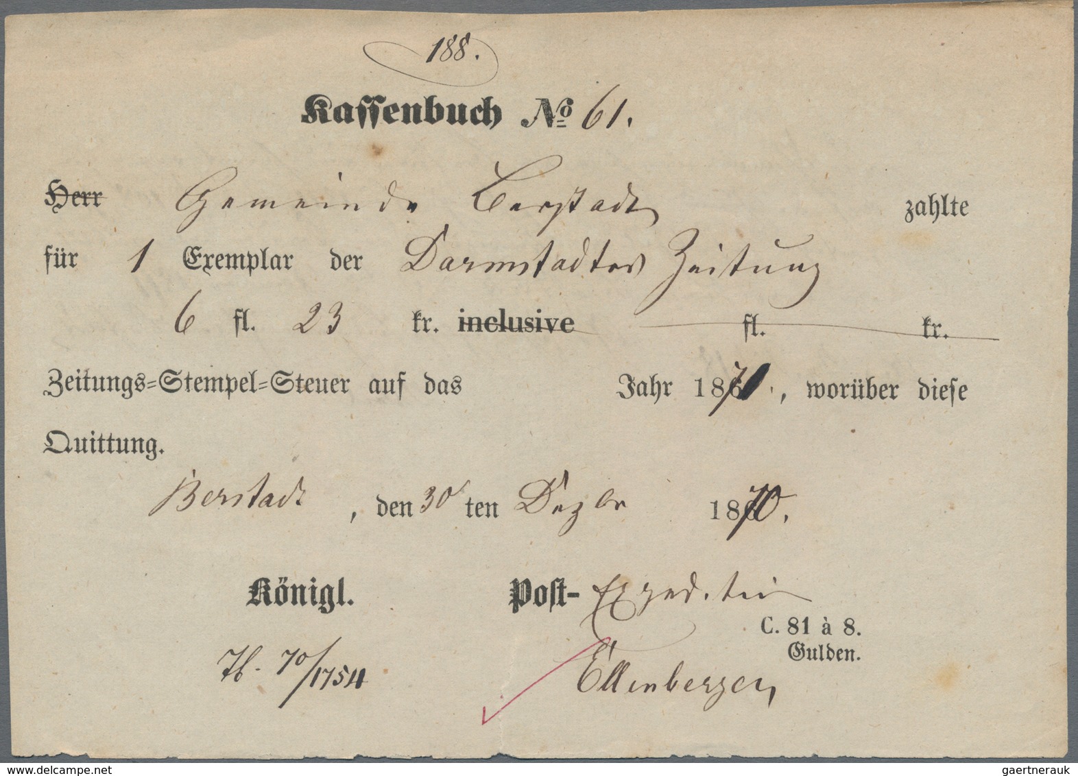 Deutsches Reich - Besonderheiten: 1858/99, Ca. 35 Postscheine, Posteinlieferungsscheine, Einzahlungs - Autres & Non Classés