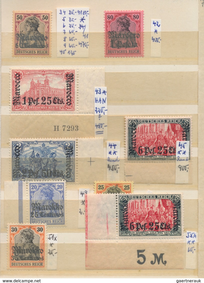Deutsche Auslandspostämter + Kolonien: 1899/1910 ca., ungebrauchte Sammlung im kleinen Einsteckbuck,