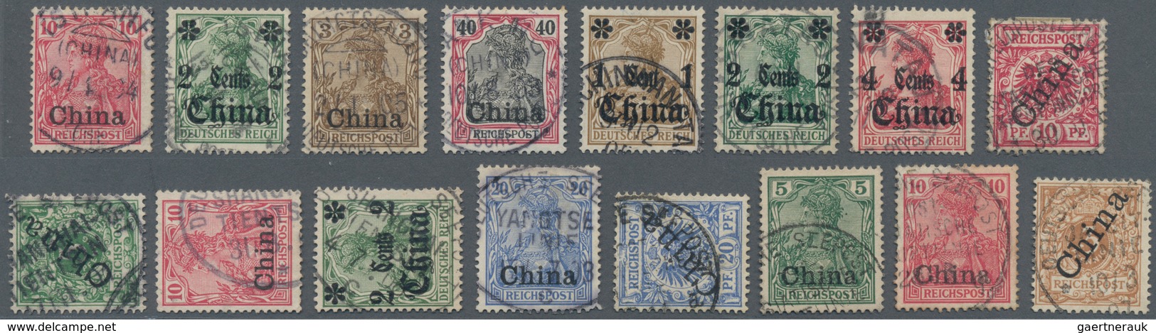 Deutsche Post In China: 1890/1917, Auf Steckkarten Mit Vorläufern, Seepost, Bahnpost, Briefstücke, S - Chine (bureaux)