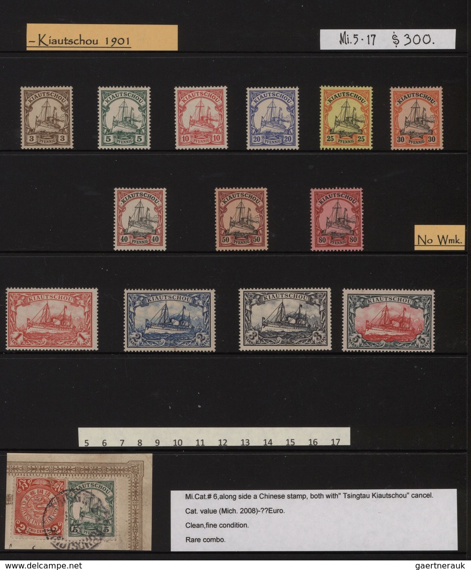 Deutsche Post In China: 1898/1919 (ca.), China Und Kiautschou, Gestempelte Und Ungebrauchte Sammlung - China (offices)