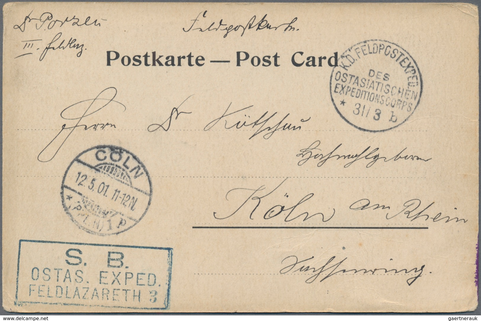 Deutsche Post In China: 1900 - 1901, Portofreie Feldpost Aus Dem Boxeraufstand: 25 Karten Und Briefe - Chine (bureaux)