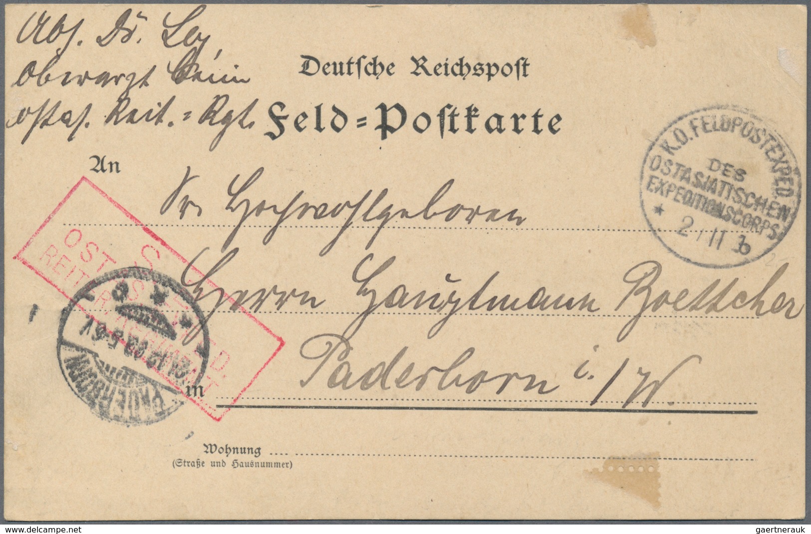 Deutsche Post In China: 1900 - 1901, Portofreie Feldpost Aus Dem Boxeraufstand: 25 Karten Und Briefe - China (offices)