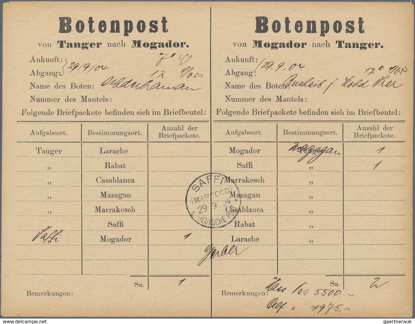 Deutsche Post In Marokko: 1900/1914, Kleiner Sammlungsbestand Von 24 Belegen Mit Div. Besonderheiten - Maroc (bureaux)