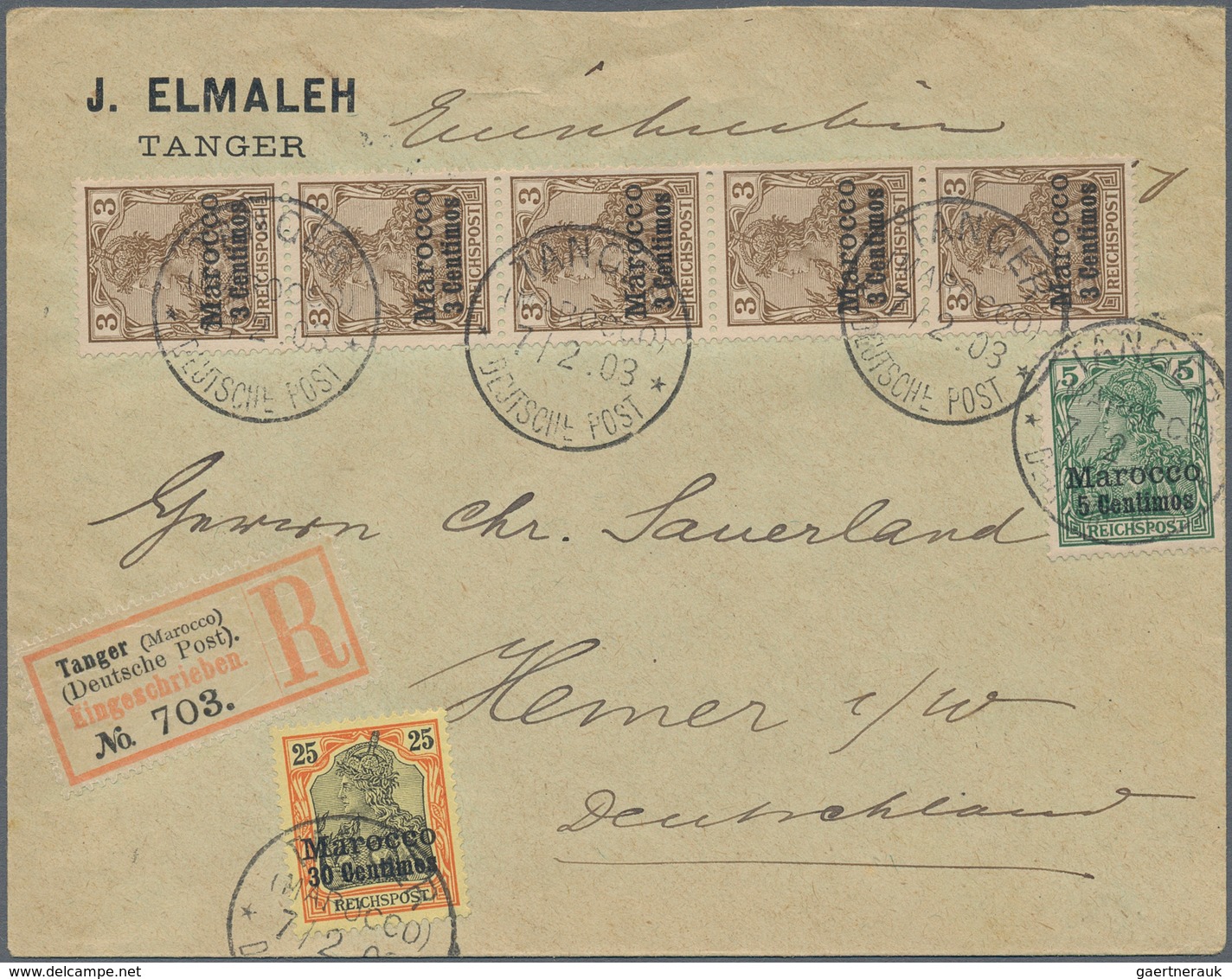 Deutsche Post In Marokko: 1900/1914, Kleiner Sammlungsbestand Von 24 Belegen Mit Div. Besonderheiten - Morocco (offices)