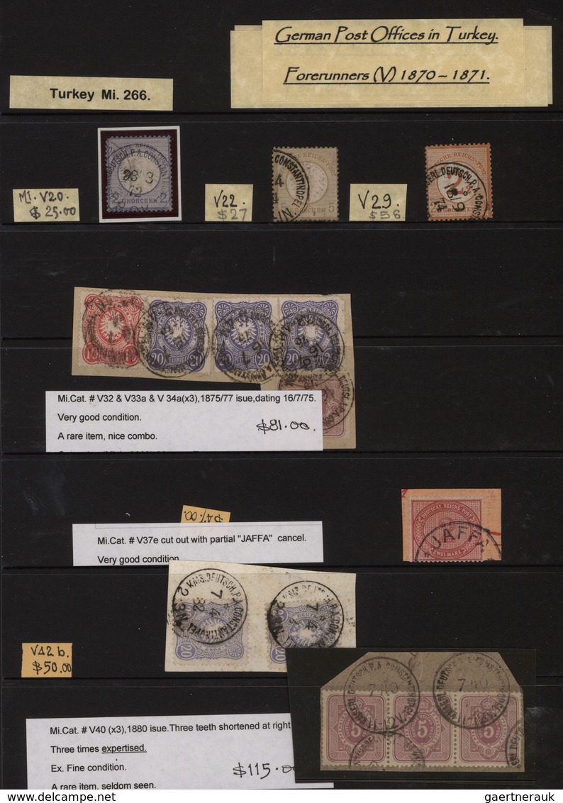 Deutsche Post In Der Türkei: 1870/1912, Gestempelte Und Ungebrauchte Sammlungspartie Auf Steckseiten - Turquie (bureaux)
