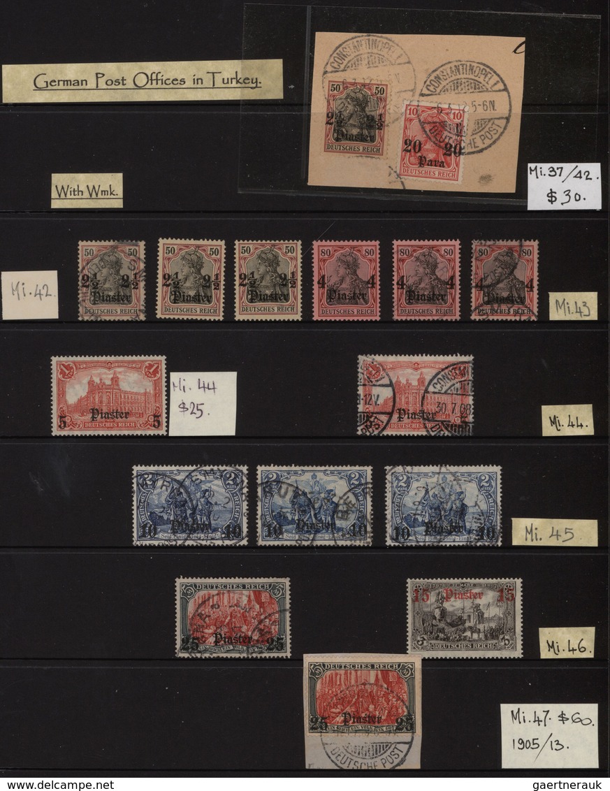 Deutsche Post In Der Türkei: 1870/1912, Gestempelte Und Ungebrauchte Sammlungspartie Auf Steckseiten - Turkey (offices)