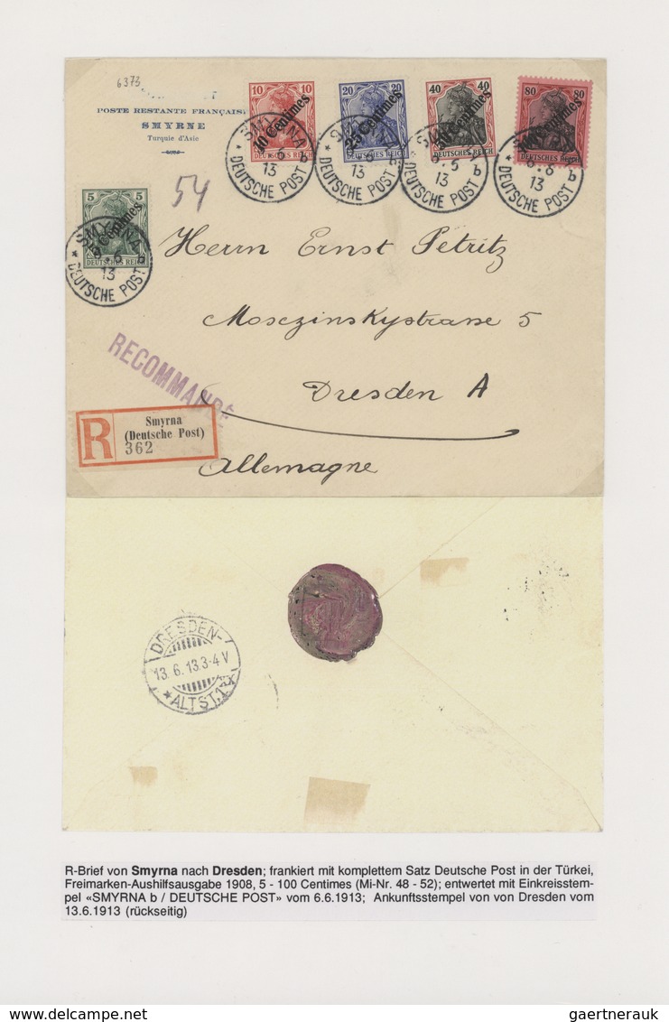 Deutsche Post In Der Türkei: 1890/1913, Interessantes Konvolut Mit 13 Briefen, Karten U. Ganzsachen - Turkey (offices)