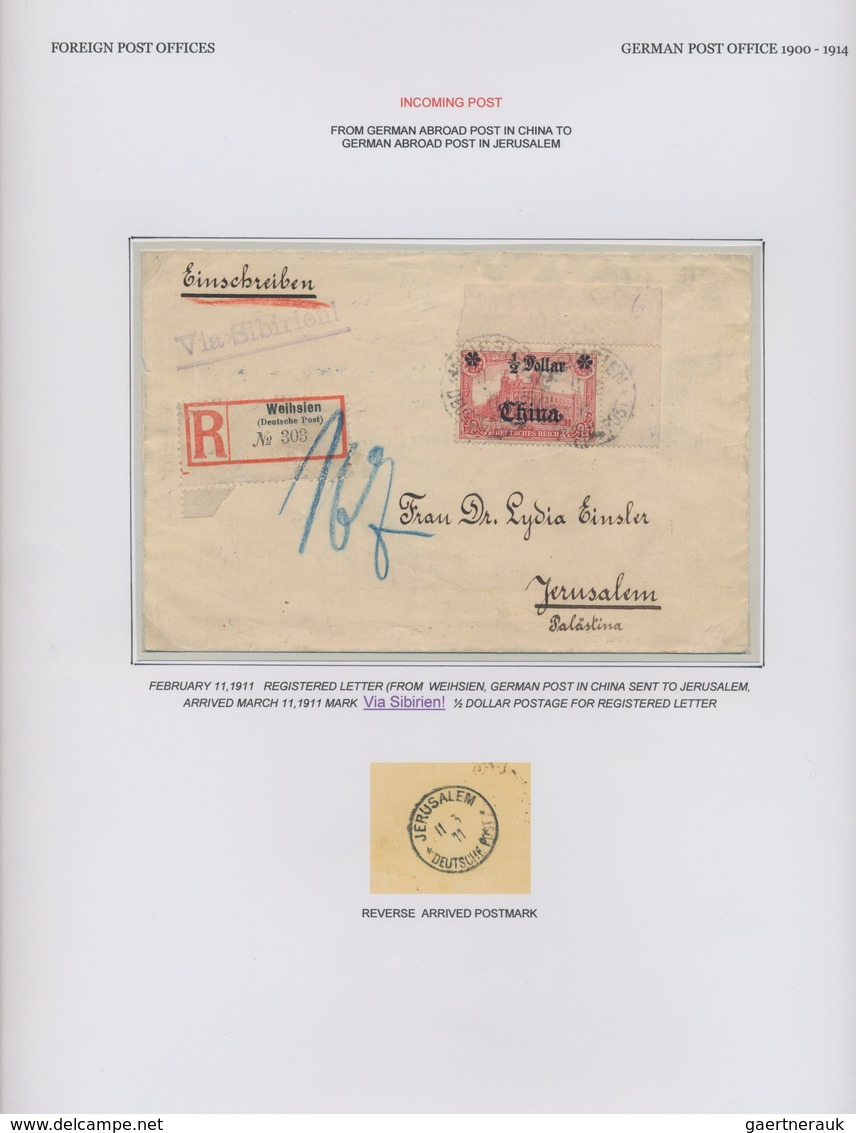 Deutsche Post In Der Türkei: 1900/1917, Ausstellungssammlung Auf Acht Albenseiten Mit 13 Briefen, Ka - Turquie (bureaux)