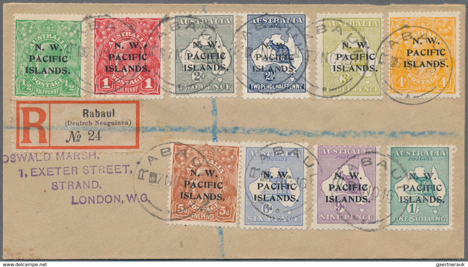 Deutsch-Neuguinea: 1888/1916, Lot Von Acht Belegen, Dabei Ungebrauchte Paketkarte Der "Neu Guinea Co - German New Guinea