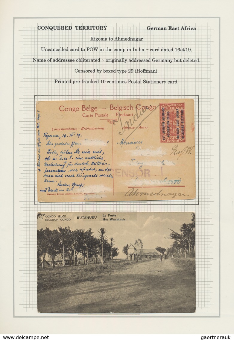 Deutsch-Ostafrika: 1915/1920, KRIEGSGEFANGENEN- Und LAGERPOST INDIEN: Gehaltvolle Spezialsammlung Mi - Afrique Orientale
