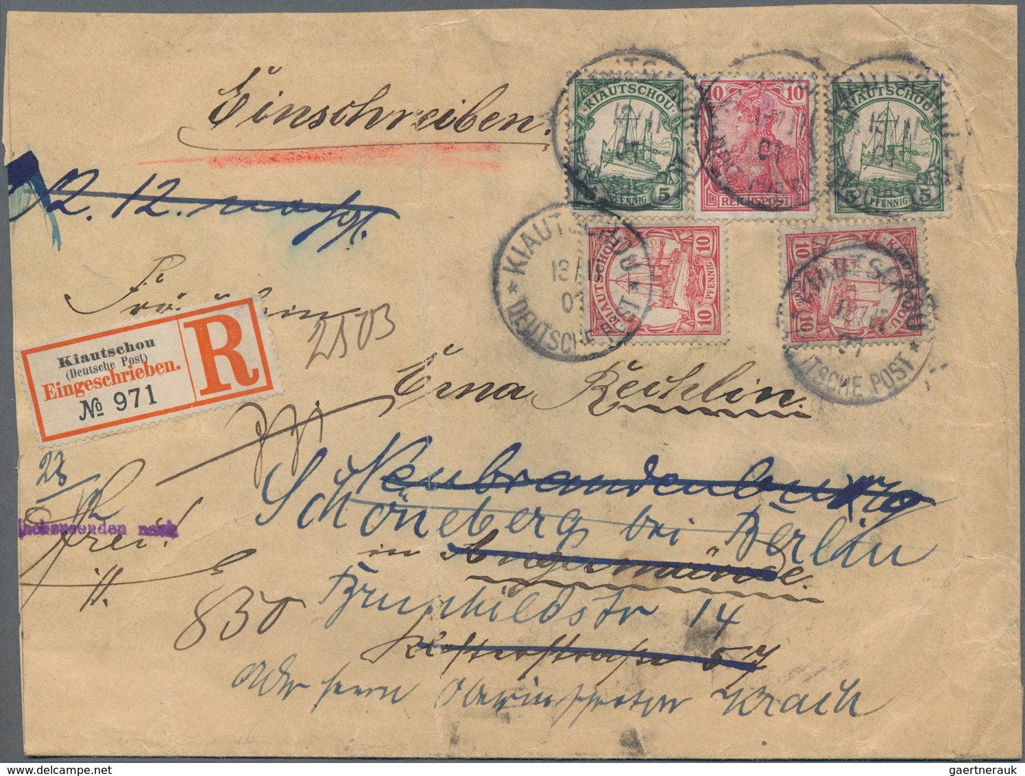 Deutsche Kolonien - Kiautschou: 1900 - 1905 (ca.), Posten Von 24 Briefen Und Karten, Dabei Ansichtsk - Kiautchou