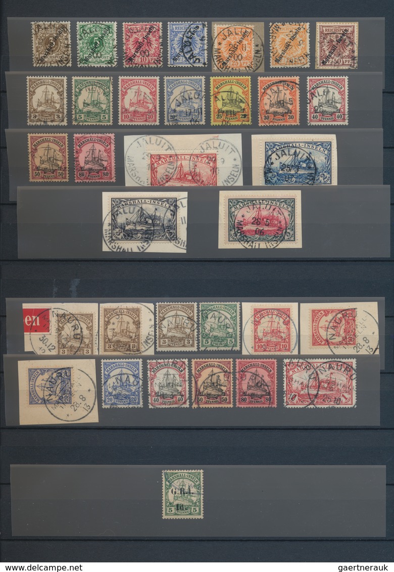 Deutsche Kolonien - Marshall-Inseln: 1899-1988: Sammlung Mit Gestempelten Marken Der Marshall-Inseln - Marshall Islands