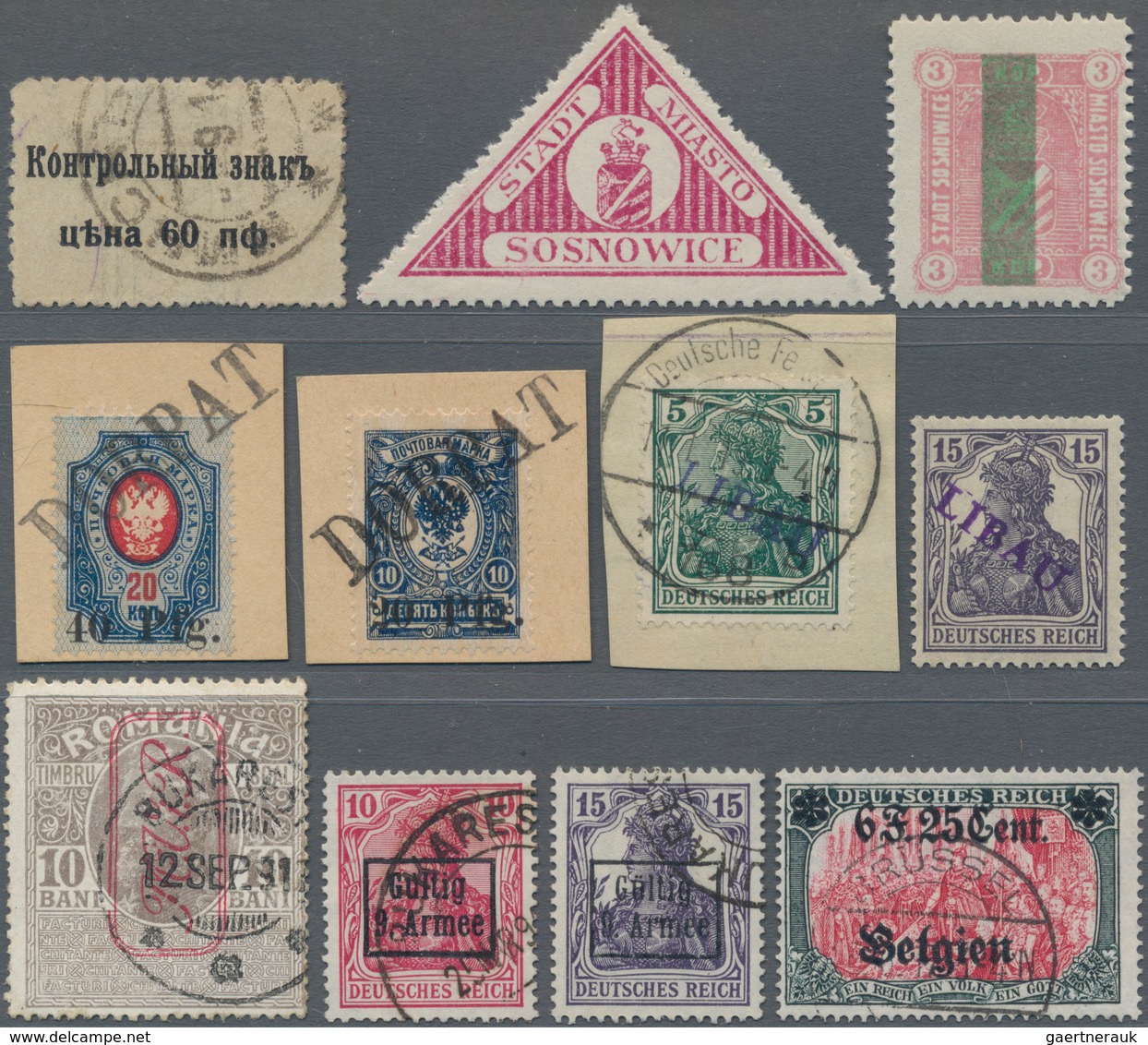 Deutsche Besetzung I. WK: 1914/1918, Sammlung Der Dt.Besetzungsausgaben Von Belgien Bis Rumänien Auf - Occupation 1914-18