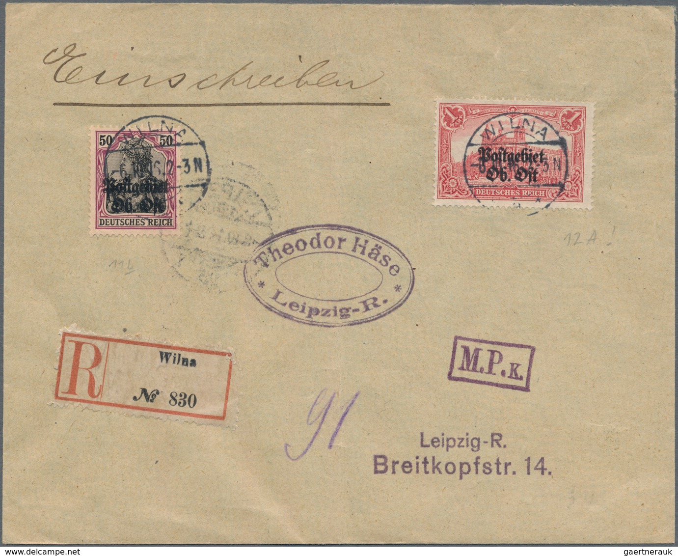 Deutsche Besetzung I. WK: 1915/1918, Belgien, Ober Ost Und Polen, Lot Von Acht Besseren Briefen, Dab - Occupation 1914-18