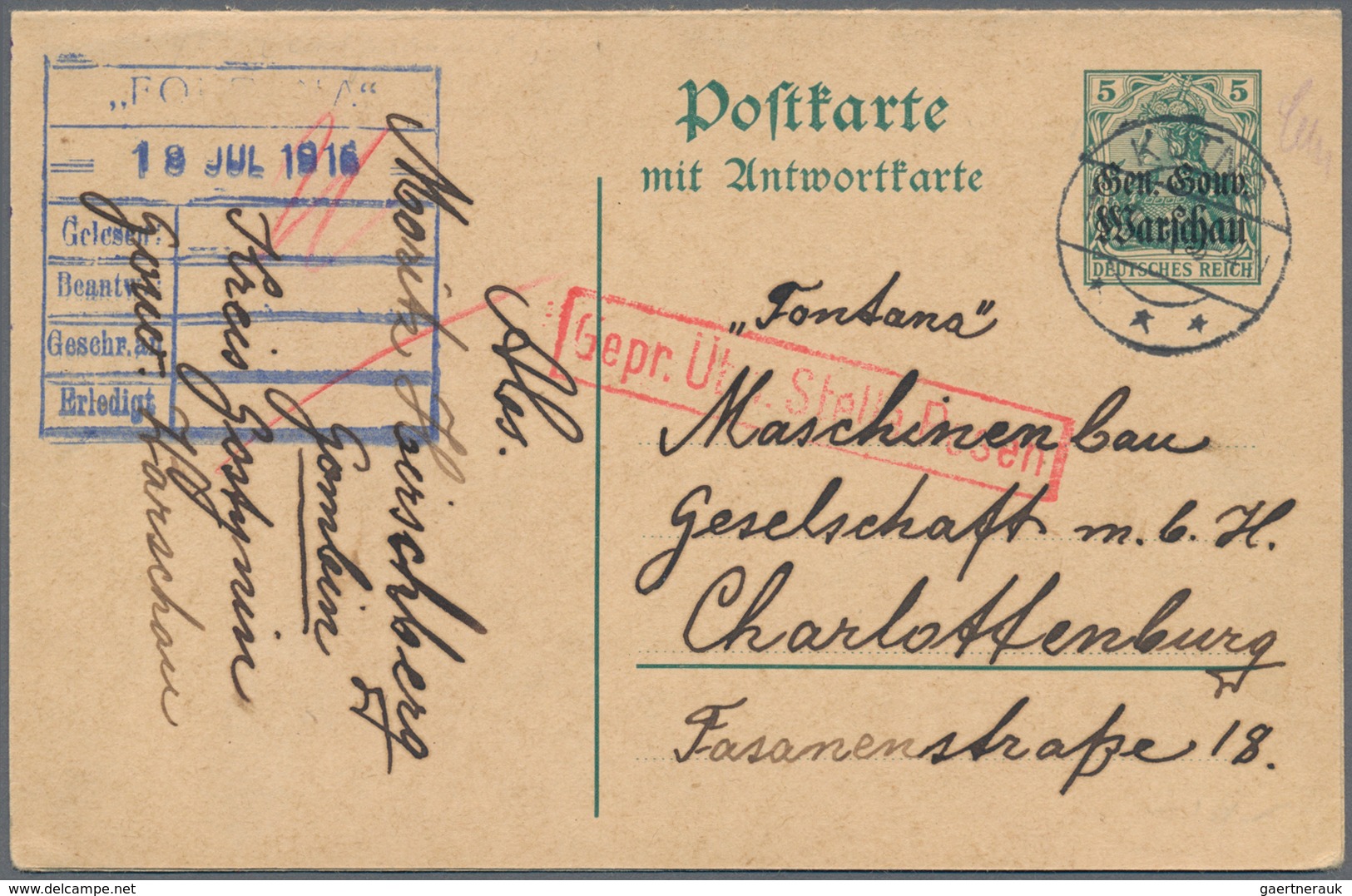 Deutsche Besetzung I. WK: Deutsche Post In Polen - Ganzsachen: 1915/1918, Partie Von 30 Ganzsachenka - Besetzungen 1914-18